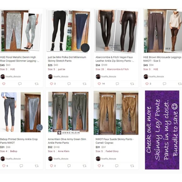 Bebop Printed Skinny Ankle Crop Pants NWOT! - Size 3/4 - Picture 15 of 16